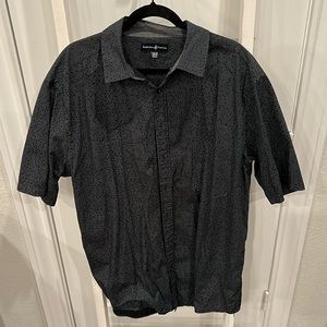 Black w/White Dots Short Sleeved Button Up 3XLB Shirt by Beverly Hills Polo Club
